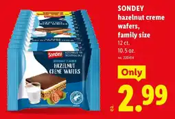 Lidl Sondey hazelnut creme wafers offer