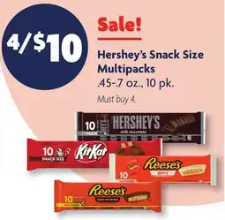 Family Dollar Hershey's Snack Size Multipacks offer