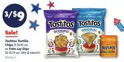 Family Dollar Tostitos Tortilla Chips 9-14.43 oz or Frito Lay Dips 10-15.75 oz offer