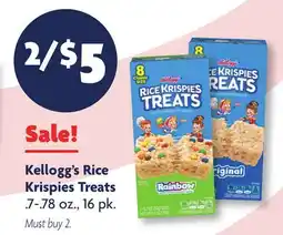 Family Dollar Kellogg's Rice Krispies Treats offer