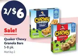 Family Dollar Quaker Chewy Granola Bars offer
