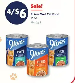 Family Dollar 9Lives Wet Cat Food offer