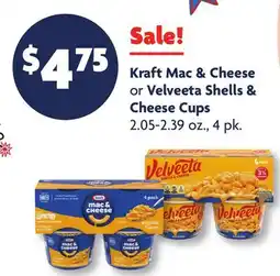 Family Dollar Kraft Mac & Cheese or Velveeta Shells & Cheese Cups offer