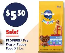 Family Dollar PEDIGREE Dry Dog or Puppy Food offer