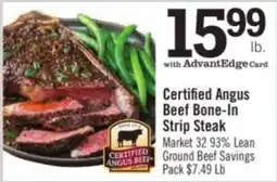 Price Chopper Certified Angus Beef Bone-In Strip Steak offer