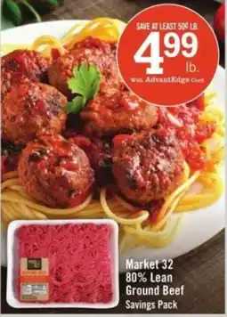 Price Chopper Market 32 80% Lean Ground Beef Savings Pack offer