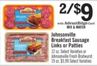 Johnsonville Breakfast Sausage Links or Patties