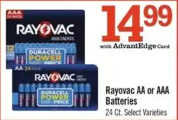 Price Chopper Rayovac AA or AAA Batteries offer
