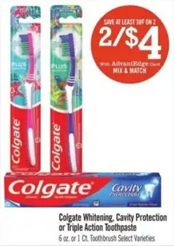 Price Chopper Colgate whitening, cavity protection or triple action toothpaste offer
