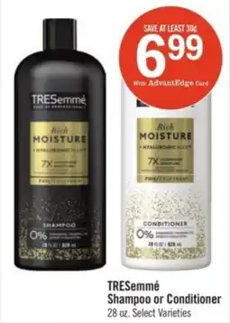 Price Chopper Tresemme shampoo or conditioner offer