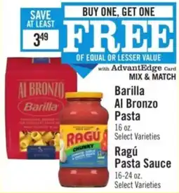 Price Chopper Barilla Al Bronzo Pasta offer