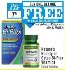 Price Chopper Nature's Bounty or Osteo Bi-Flex Vitamins offer