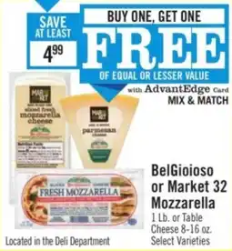 Price Chopper BelGioioso or Market 32 Mozzarella offer