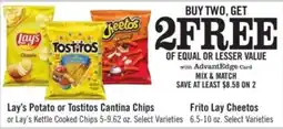 Price Chopper Lay's Potato or Tostitos Cantina Chips or Lay's Kettle Cooked Chips offer