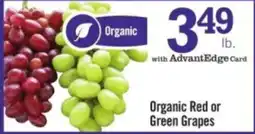Price Chopper Organic Red or Green Grapes offer