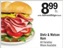 Price Chopper Dietz & Watson Ham offer
