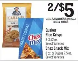 Price Chopper Quaker Rice Crisps Chex Snack Mix offer