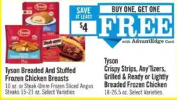 Price Chopper Tyson Crispy Strips, Any'Tizers, Grilled & Ready or Lightly Breaded Frozen Chicken offer