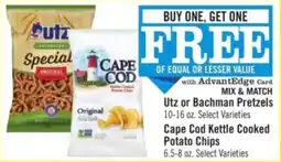 Price Chopper Utz or Bachman Pretzels Cape Cod Kettle Cooked Potato Chips offer