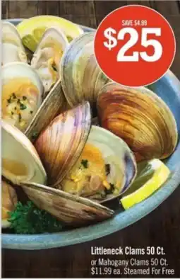 Price Chopper Littleneck Clams or Mahogany Clams offer