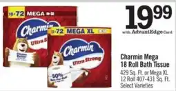 Price Chopper Charmin mega 18 roll bath tissue offer