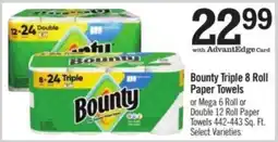 Price Chopper Bounty triple 8 roll paper towels offer