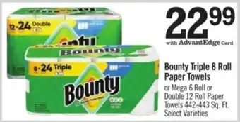 Price Chopper Bounty triple 8 roll paper towels offer