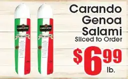 Supremo Foods Inc Carando Genoa Salami offer