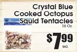 Supremo Foods Inc Crystal Blue Cooked Octopus Squid Tentacles offer