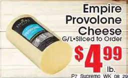 Supremo Foods Inc Empire Provolone Cheese offer