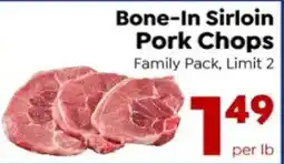 Save a Lot Bone-In Sirloin Pork Chops offer
