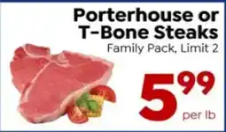 Save a Lot Porterhouse or T-Bone Steaks offer