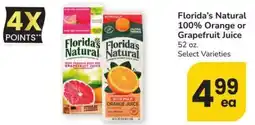 Safeway Florida's Natural orange or grapefruit juice offer