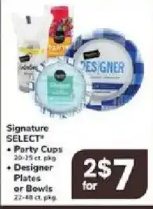 ACME Signature Select Party Cups or Designer Plates or Bowls offer