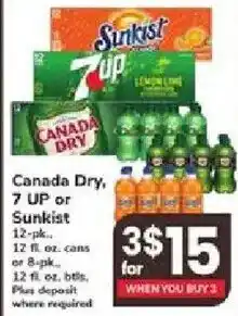 ACME Canada Dry, 7 UP or Sunkist offer