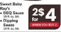 ACME Sweet Baby Ray's BBQ Sauce and Dipping Sauce offer