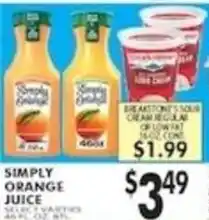 Pioneer Supermarkets Simply orange juice offer