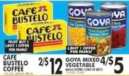 Pioneer Supermarkets Cafe Bustelo coffee offer