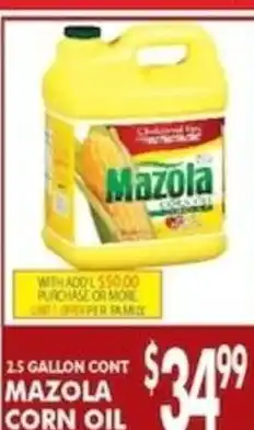 Pioneer Supermarkets Mazola corn oil offer