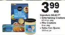 ACME Signature Select Entertaining Crackers Pita Crackers Salsa Con Queso offer