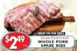 Pioneer Supermarkets Great on the grill whole pork spare ribs offer