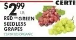 Pioneer Supermarkets Red or green seedless grapes offer