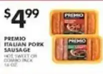 Pioneer Supermarkets Premio italian pork sausage offer