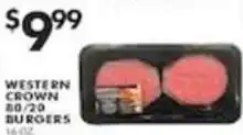 Pioneer Supermarkets Western Crown 80/20 Burgers offer