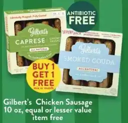 Fresh Thyme Gilbert's Chicken Sausage offer