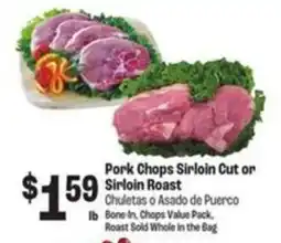 Food City Pork Chops Sirloin Cut or Sirloin Roast offer