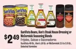 Food City SunVista Beans, Ken's Steak House Dressing or McCormick Seasoning Blends offer
