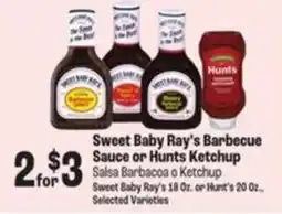 Food City Sweet Baby Ray's Barbecue Sauce or Hunts Ketchup offer