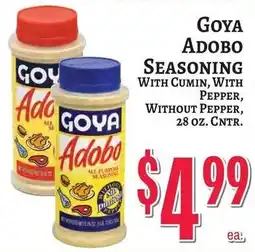 Trade Fair Supermarket Goya adobo seasoning with cumin, with pepper, without pepper offer