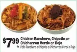 Food City Chicken Ranchero, Chipotle or Chicharron Verde or Rojo offer